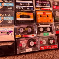 Various Audio recording cassettes in cases