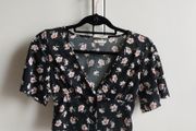 Pull&amp;Bear floral crop top