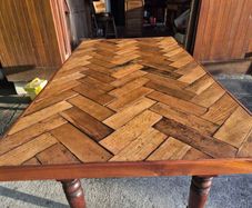 Oak and mahogany table
