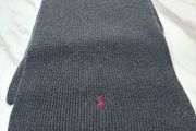 Polo Ralph Lauren Washable Merino Wool Charcoal Grey Scarf