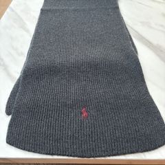 Polo Ralph Lauren Washable Merino Wool Charcoal Grey Scarf