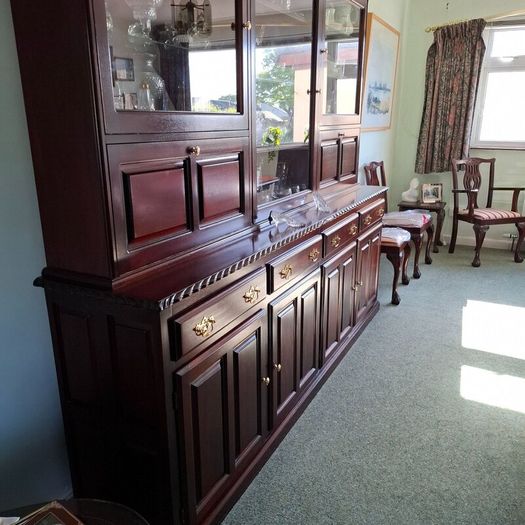 Dining Display Cabinet Carved Mahogany