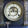 Vintage C19th American Ansonia Mantel Clock Black Marble Clock (works well and keeps time) Image 4