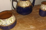 Old Pottery Teapot &amp; Sugar Basin Milk Jug