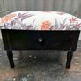 Vintage Kitsch Ebonized Asian style footstool c1970 Image 2