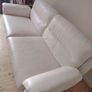 White Leather 3 Seater Couch Sofa Image 4
