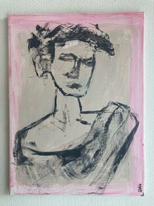 Original Painting Irish  Figurative Roman Statue Painting Original Art contemporary Irish art