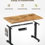 Electric Height Adjustable Standing Desk, 100x60cm Sit Stand Desk with Cable Tray, Hook and Storage Pocketse, Stand Up Desk with Memory Controller for Home Office Image 2