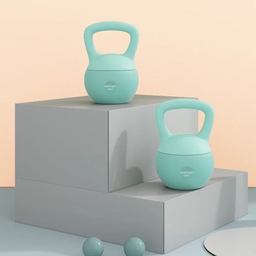 Kettlebell 6 kg with non-slip handle for fitness, strength training & cardio, 19 x 19 x 28 cm green