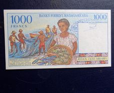 Madagascar 1994.1000 francs Uncirculated banknote.