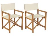 Folding Directors Chairs 2 pcs Solid Teak Wood