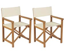 Folding Directors Chairs 2 pcs Solid Teak Wood