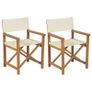 Folding Directors Chairs 2 pcs Solid Teak Wood Image 5