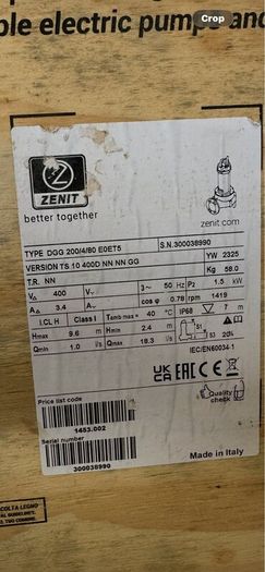 Zenit dirty water pump