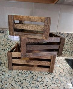 Wooden Storage Crates 3pcs (Free Delivery)