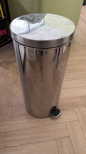 Stainless steel effect Metal Pedal Bin - 30L
