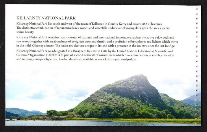 2011 Ireland National Parks of Ireland Commemorative Stamps Booklet Mint Never Hinged (MNH). Scans of contents show in advert.