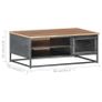 Coffee Table Grey 90x50x35 cm Solid Acacia Wood Image 7