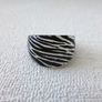 Zebra Stripe Lucite Ring Image 6
