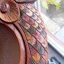 mid century hand carved hardwood owl mirror Image 9