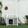 Dog House, Rooftop Terrace, Stairs, Window, Ground Clearance, Natural Wood, Light Gray, 121 x 77 x 78cm Image 3