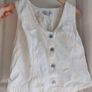 Unworn White Denim Waistcoat / Button-Up Sleeveless Vest Image 3