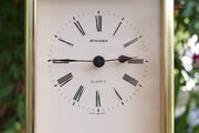 Vintage Staiger Brass Mantel Catriage battery operated Table Clock