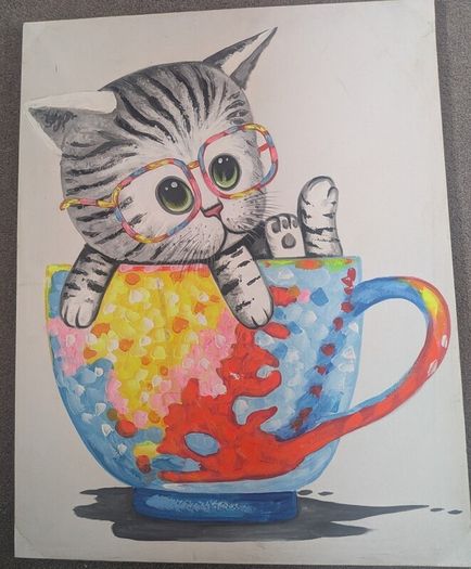 painting Cat in the mug