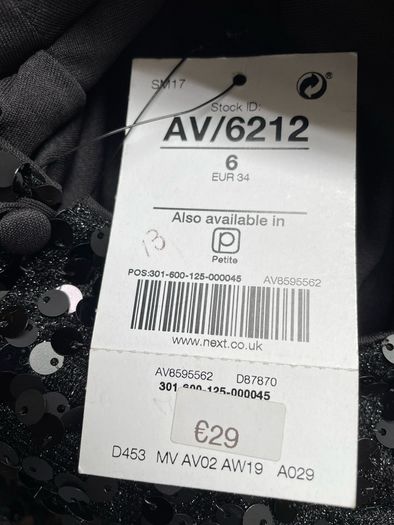Next sequin black top size 6 New with tags