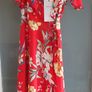 BERSHKA red floral ruffle frill wrap dress Sz S (Fit 8-10UK) - Bnwt Image 7