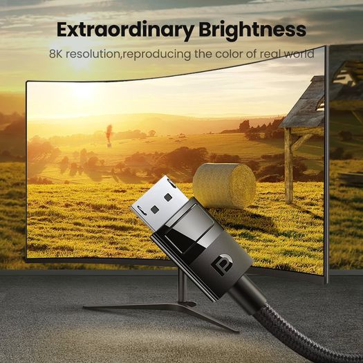 Ugreen Premium 3M DisplayPort 1.4 UHD/3D 8K (7680x4320@60Hz) 32.4Gbps (Cotton Braided/Gold Plated) Cable (Brand New/Warranty)