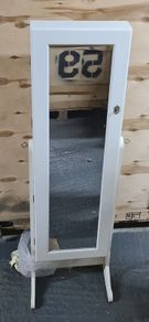 White Free-Standing Jewellery Cabinet with Full-Length Mirror