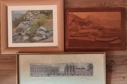 3 x nice pictures,  one is wood inlaid