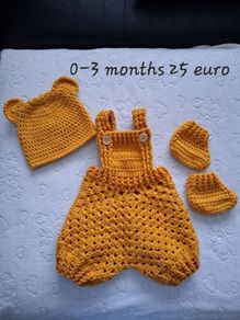 Handmade baby romper set 0-3 months