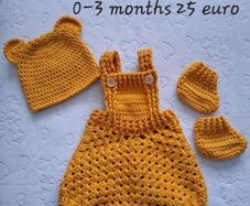 Handmade baby romper set 0-3 months