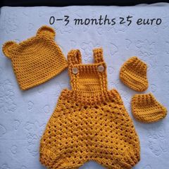 Handmade baby romper set 0-3 months