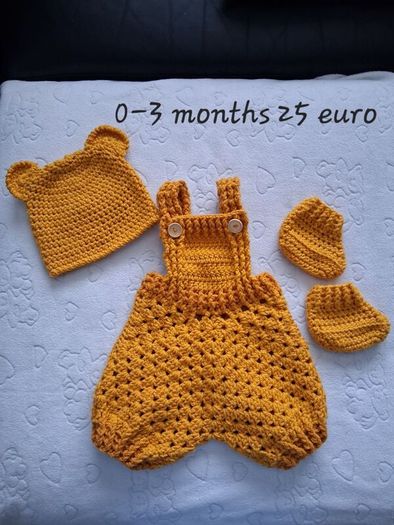 Handmade baby romper set 0-3 months
