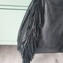 Black Leather Handbag With Fringe Image 9