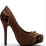 New in Box..Brown/Camel Court High Heel Shoe with Leapord Print (Size 5) Image 7