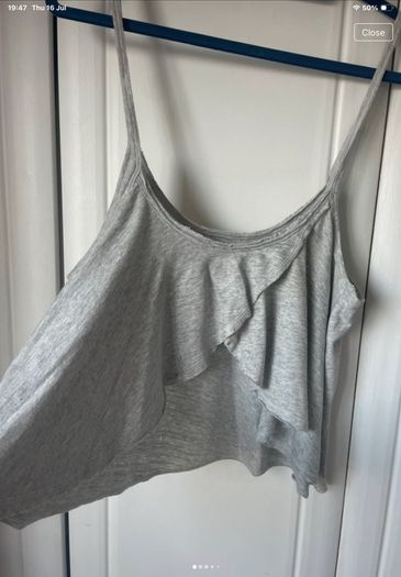 cami grey open back Hollister top size large