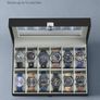 Watch Box with 12 Slots, Watch Case with Glass Lid, Watch Display Box with Removable Watch Pillows, Metal Clasp Image 4