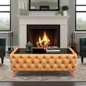 Chester Table Velvet 125x63x40cm Eco Leather