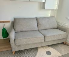 Light Grey 3-seater Pull-out Sofa Bed with mattress