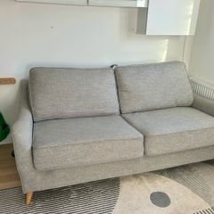 Light Grey 3-seater Pull-out Sofa Bed with mattress
