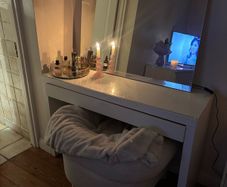 ikea MALM dressing table with glass top