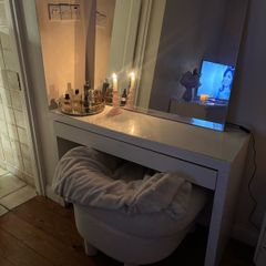 ikea MALM dressing table with glass top