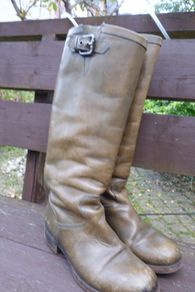 Womens forest Green genuine leather boots