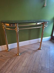 Brass and Glass Console Table