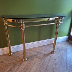 Brass and Glass Console Table