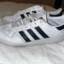 Adidas Men's White and Black Team Court Shoes Image 2